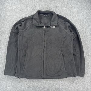 The North Face Fleece Jacket Womens XL Black Full Zip Coat Mock Neck F15